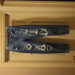 Judy Blue bleach splatter very distressed  jeans